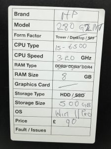 HP 280 G2 MT - Tower - i5-6500 3.20GHz  - 8GB RAM - 500GB HDD - Windows 11 Pro - Image 3