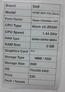 Dell Wyse 3040 - SFF - Atom x5-Z8350 1.44GHz - 2GB - 8GB SSD - ThinOS 2402 - Image 3