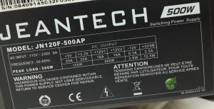 Jeantech JN120F-500AP 500W Power Supply Unit - Image 3