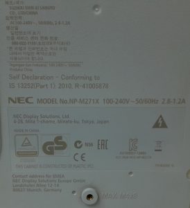 Nec NP-M271X HDMI LCD VGA Projector 3591 Lamp Hours Used - Image 3