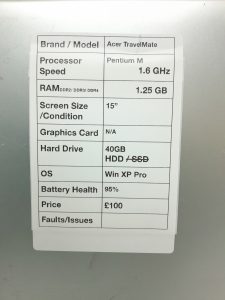 Acer TravelMate 4050 Series CL51 - Pentium M 1.6GHz - 1.25GB Ram - 15" - 40GB HDD - Windows XP Pro - Image 3
