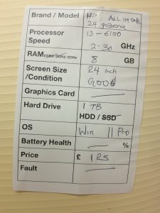 HP 24-g030na - i3-6100 2.3GHz - 8GB Ram - 24" - 1TB HDD - Windows 11 Pro - Image 3