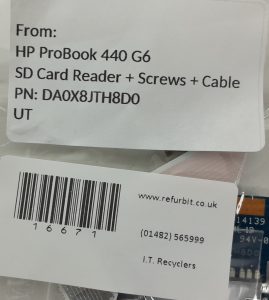 HP ProBook 440 G6 SD Card Reader + Screws + Cable PN: DA0X8JTH8D0 UT - Image 3