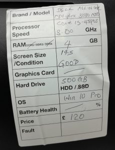 Dell OptiPlex 3030 AIO Series - Core i5-4590S 3GHz - 4GB Ram - 19.5" - 500GB HDD - Windows 10 Pro - Image 3