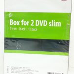 Cover IT 9mm 10 Pack Black Box for 2 DVD Slim Double Case Spine