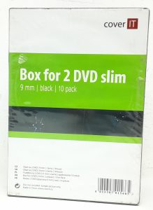 Cover IT 9mm 10 Pack Black Box for 2 DVD Slim Double Case Spine