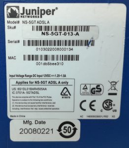 Juniper NS-5GT ADSL Wireless Firewall - Image 3