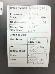 Cheap Windows Laptop - Lenovo V330-15IKB 81AX - i3-8130U 2.2GHz - 4GB Ram - 15.6" - 128GB SSD - Windows 11 Home - Image 3