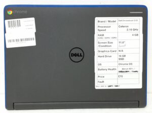 Cheap Chromebook Laptop - Dell Chromebook 3120 - Celeron 2.16GHz - 4GB Ram - 11.6" - 16GB SSD - Chrome OS - Image 4