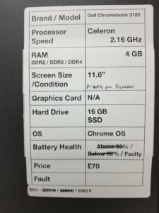 Cheap Chromebook Laptop - Dell Chromebook 3120 - Celeron 2.16GHz - 4GB Ram - 11.6" - 16GB SSD - Chrome OS - Image 3