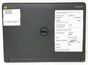 Cheap Chromebook Laptop - Dell Chromebook 3120 - Celeron 2.16GHz - 4GB Ram - 11.6" - 16GB SSD - Chrome OS - Image 4