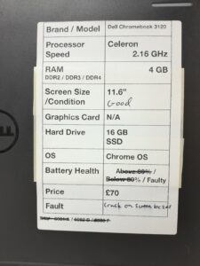 Cheap Chromebook Laptop - Dell Chromebook 3120 - Celeron 2.16GHz - 4GB Ram - 11.6" - 16GB SSD - Chrome OS - Image 3