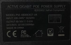 Ptzlink PoE Power Adapter Active Gigabit PSE-480063GT-UK - Image 3