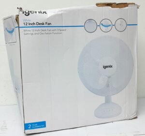 Igenix White Desk Fan 12" DF1210