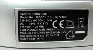 Basics BoomBox Radio CD Player 583/351 - Image 3