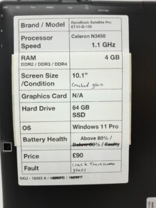 Dynabook Tablet with Keyboard Satellite Pro ET10-G-105 - Celeron N3450 @ 1.1GHz - 4GB RAM - 10.1" - 64GB SSD - Windows 11 Pro - Image 3