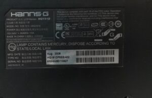 Hanns.G 19" Monitor DVI VGA LCD HSG1018 (HQ191D) [12733] - Image 3