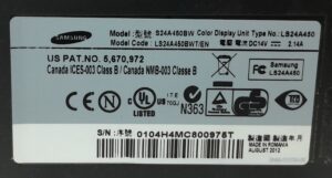 Samsung 24" Monitor DVI VGA Color Display Unit SyncMaster SA450 (S24A450BW) - Image 3