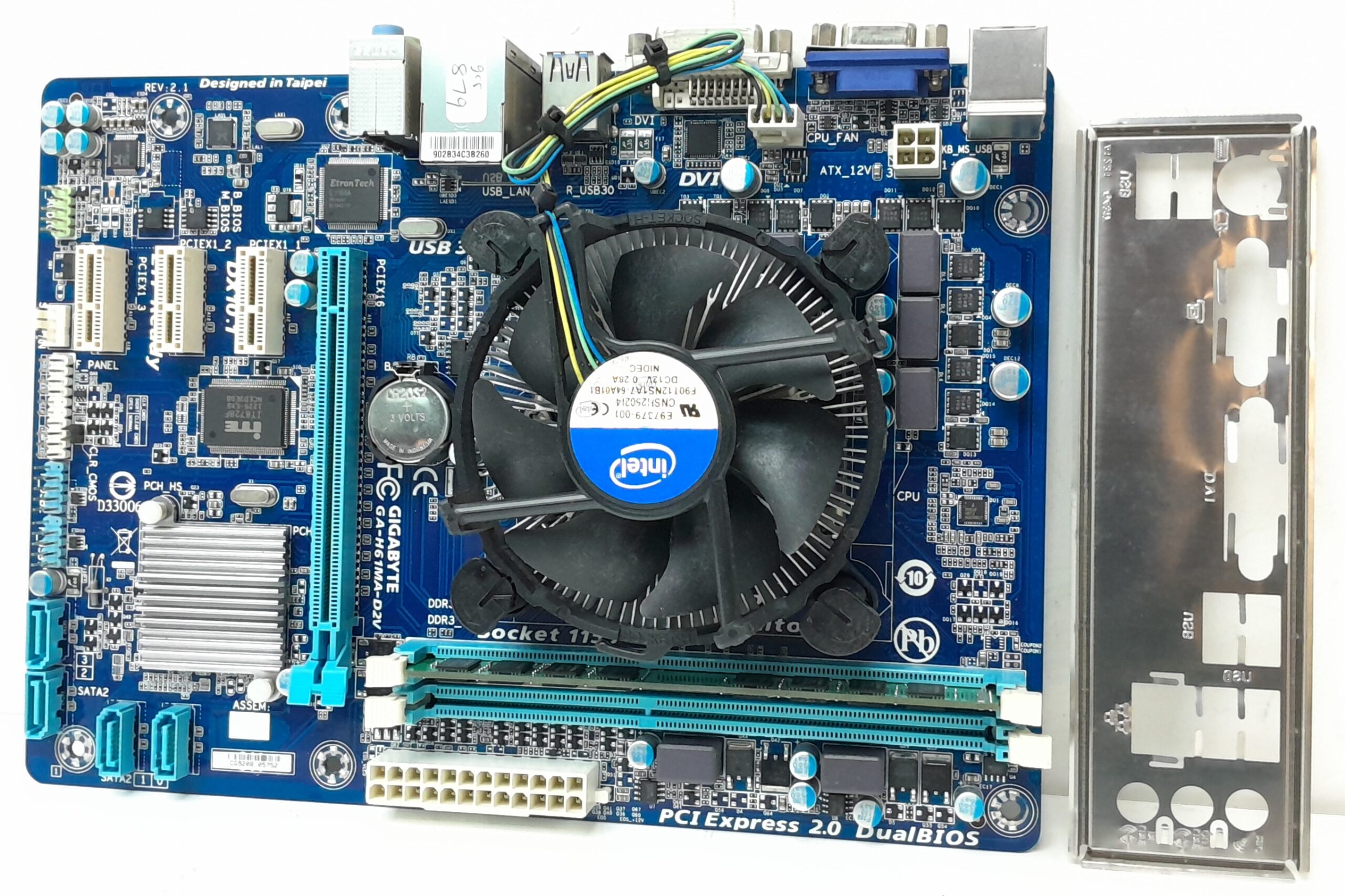 20240924_141807 Gigabyte Motherboard i3-3220 With I/O Shield GA-H61MA-D2V LGA1155 DDR3 MICRO ATX - Image 1