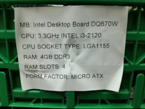 Intel Motherboard i3-2120 With I/O Shield DQ670W LGA1155 DDR3 MICRO ATX - Image 3