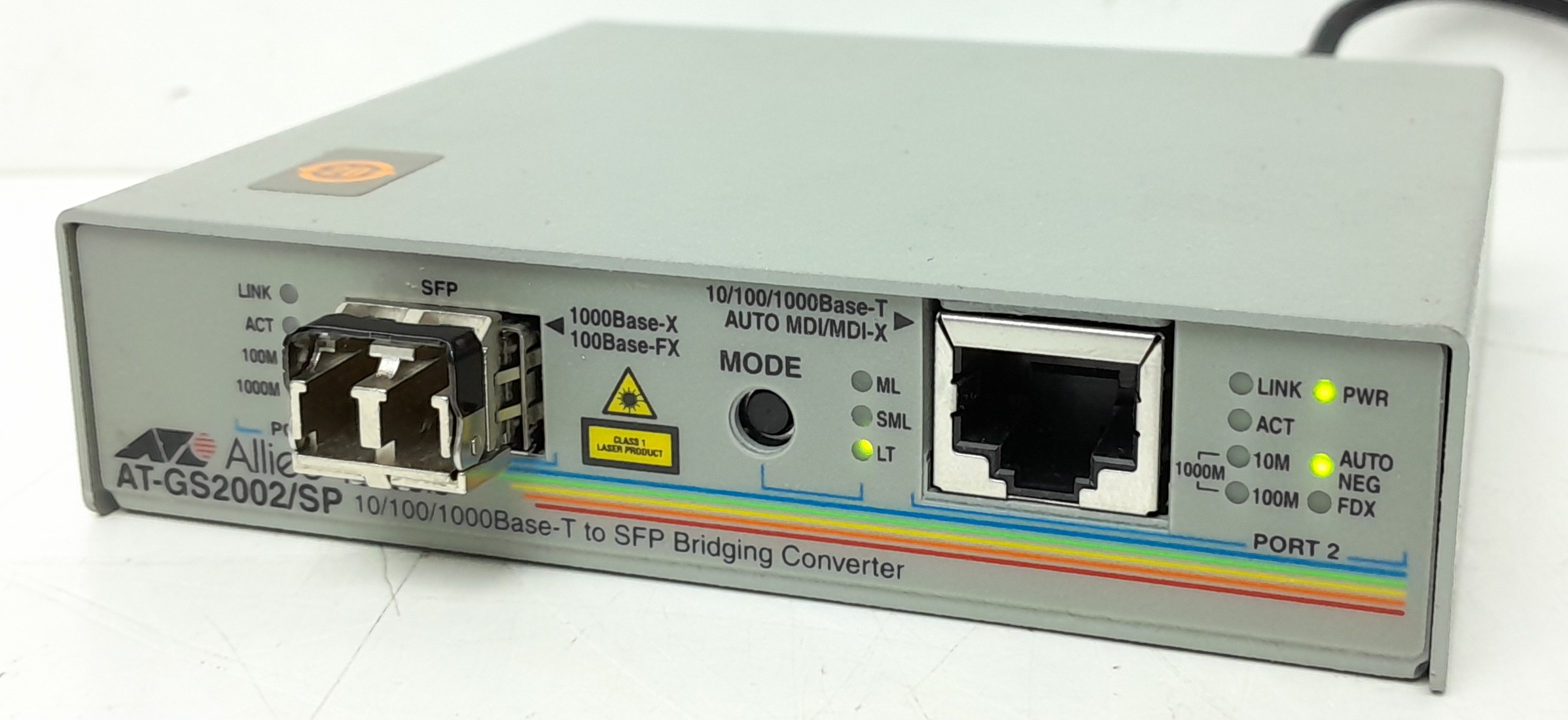 20240930_133012 Allied Telesis 10/100/1000Base-T to SFP Bridging Converter AT-GS2002/SP With Avaya AA1419048 Module - Image 1