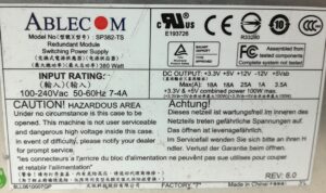 Ablecom Power Supply Unit (PSU) 380W SP382-PS - Image 3