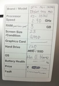 Dell All In One PC Optiplex 9010 - i5-3470S @ 2.90GHz - 8GB Ram - 23" - 120GB SSD - Windows 11 Home - Image 3