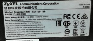 Zyxel Fast Ethernet Switch 16 Ports ES1100-16P - Image 3