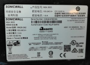 SonicWall Security Firewall Appliance NSA 3600 1RK26-0A2 - Image 3