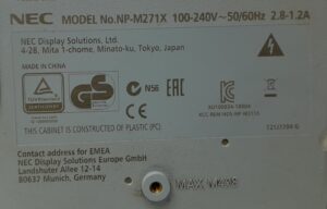 Nec HDMI VGA Projector with 2747 Lamp Hours Used NP-M271X - Image 3