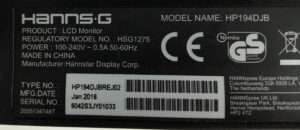 Hanns.G 19" DVI VGA Monitor HP194DJB (HSG1275) - Image 3