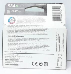 HP Black Ink Cartridge C2P23AE - 934XL - Expiry: June 2018 - Image 5