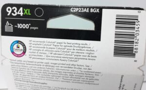 HP Black Ink Cartridge C2P23AE - 934XL - Expiry: June 2018 - Image 3