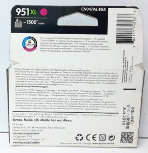HP Magenta Ink Cartridge CN047AE - 951XL - Expiry: 2019 to 2023 - Image 5