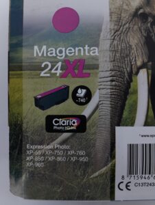 Epson Magenta Ink Cartridge 24XL - Expiry: Sept 2019 - Image 3