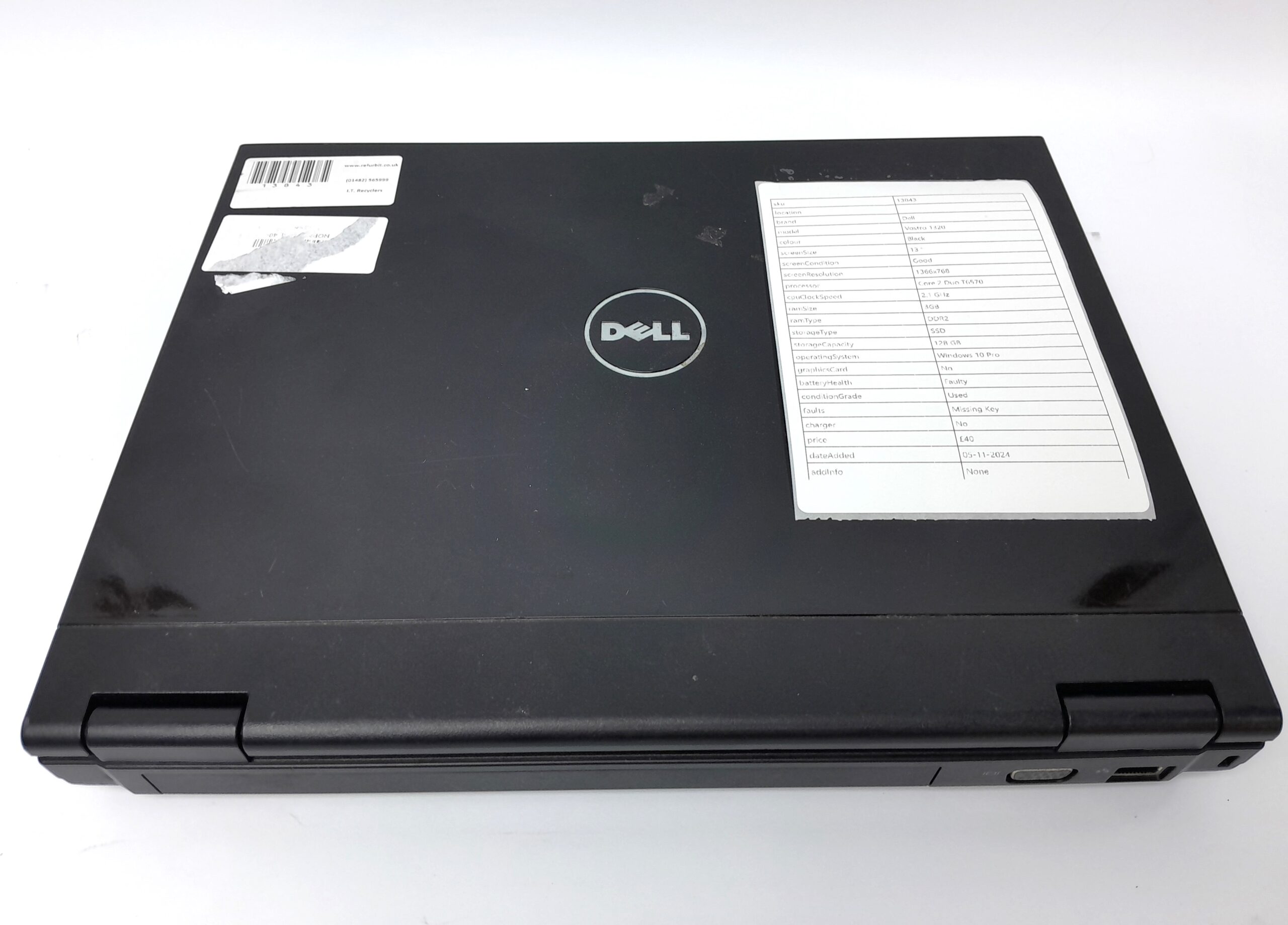 Dell Windows Laptop PC Vostro 1320 – Core 2 Duo T6570 @ 2.1 – 3GB