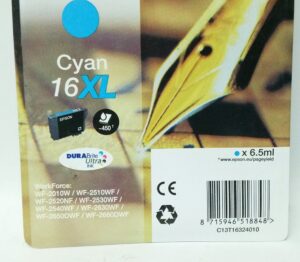 Epson Cyan Ink Cartridge 16XL - Expiry: April 2018 - Image 3