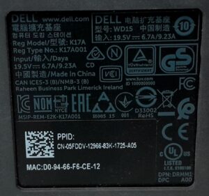 Dell Docking Station WD15 K17A - Image 3