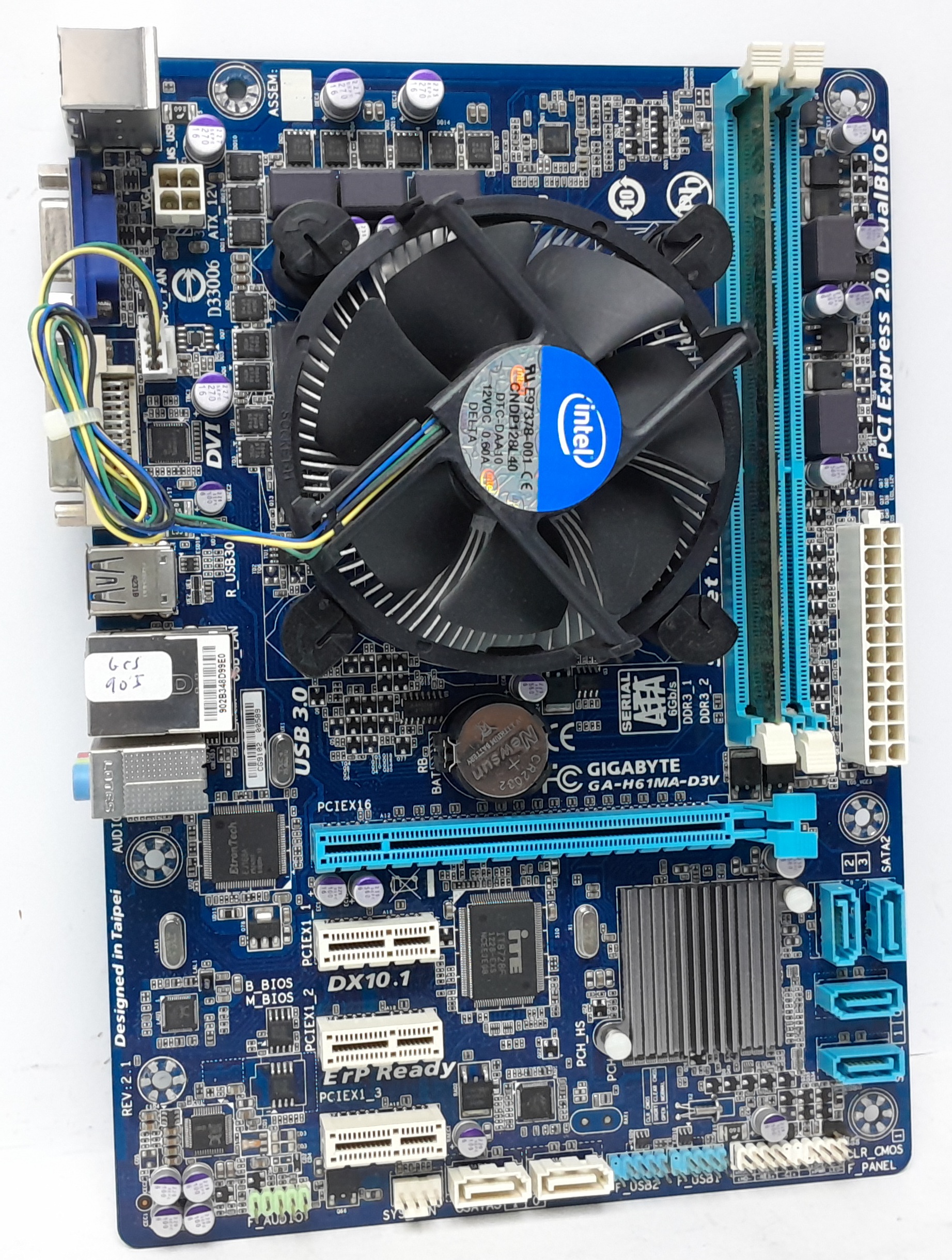 20241230_220421 Gigabyte Motherboard Intel i5-2500K With I/O Shield GA-H61MA-D3V LGA1155 DDR3 MICRO ATX - Image 1