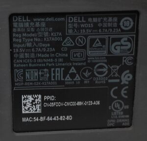 Dell Docking Station WD15 K17A - Image 3