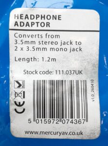Mercury Headphone Adaptor 111.037UK - Job Lot x7 - Image 3