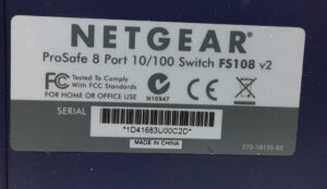 Netgear 8 Port 10/100 Fast Ethernet Switch Prosafe FS108 v2 - Image 3