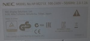 Nec HDMI VGA Projector with 2208 Lamp Hours Used NP-M271X - Image 3