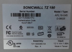 SonicWALL Firewall Network Security TZ 190 APL18-045 - Image 3