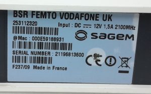 Vodafone Sagem Access Gateway BSR FEMTO 253112320 - Image 3