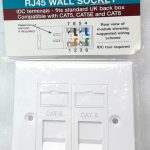 Kauden CAT5e/CAT6 RJ45 Wall Socket SX7062M/PG - Joblot x3