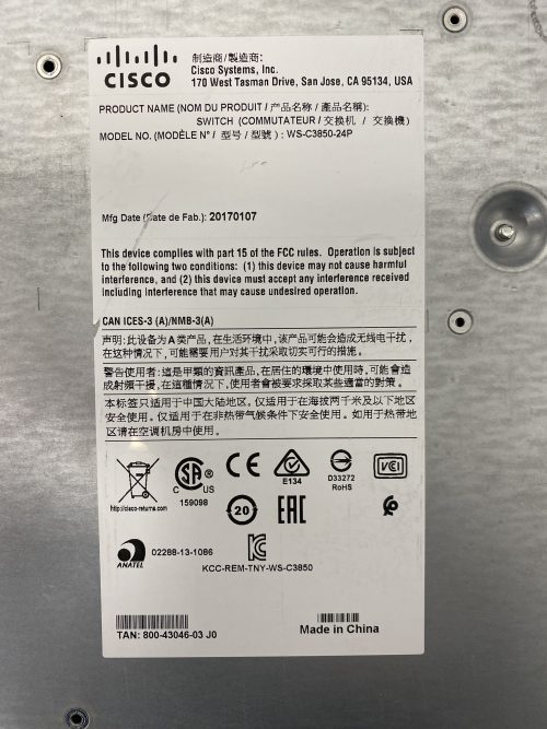 Cisco Ws-c3850-24p-s-07