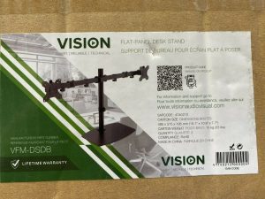 Vision Flat-Panel Dual Desk Stand - Up to 32-inch - Black vfm-dsdb new in box